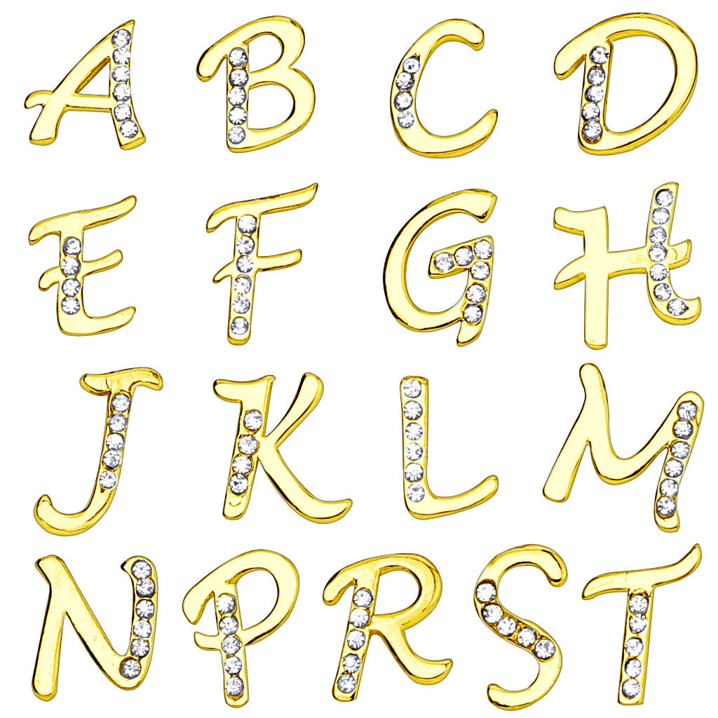 14kt Gold Plated Initial Dangle Navel Ring