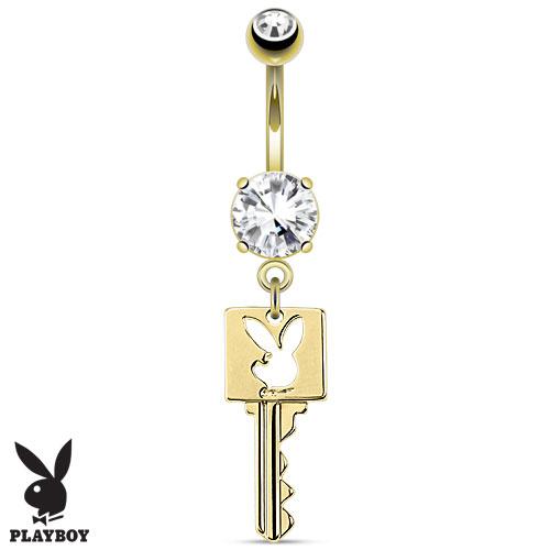 Gold Playboy Key - Body Party Jewels