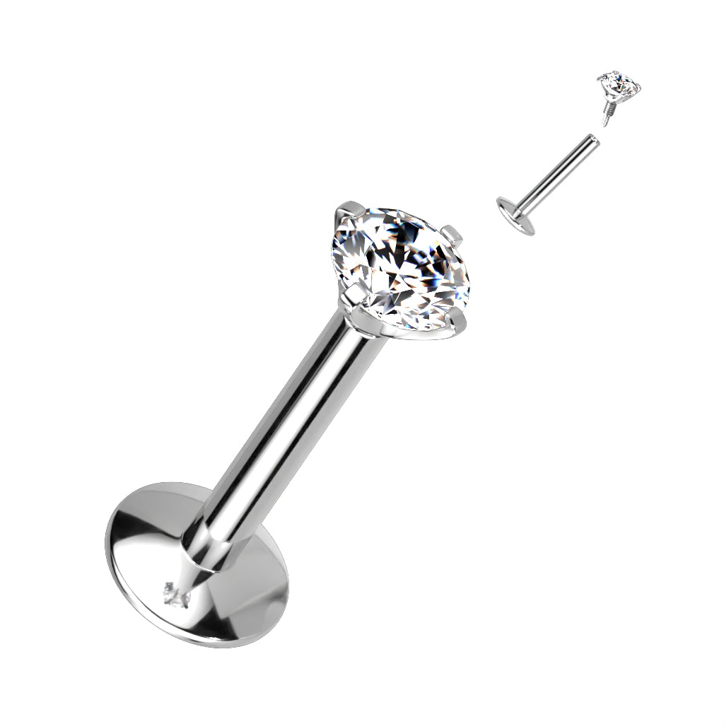 Prong Set CZ Extended Thread Top