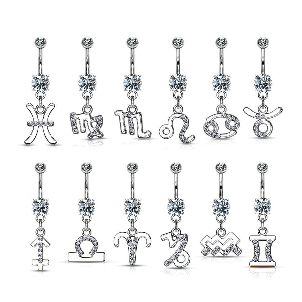 Zodiac Navel Ring